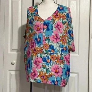 Haptics floral gauze top shirt blouse